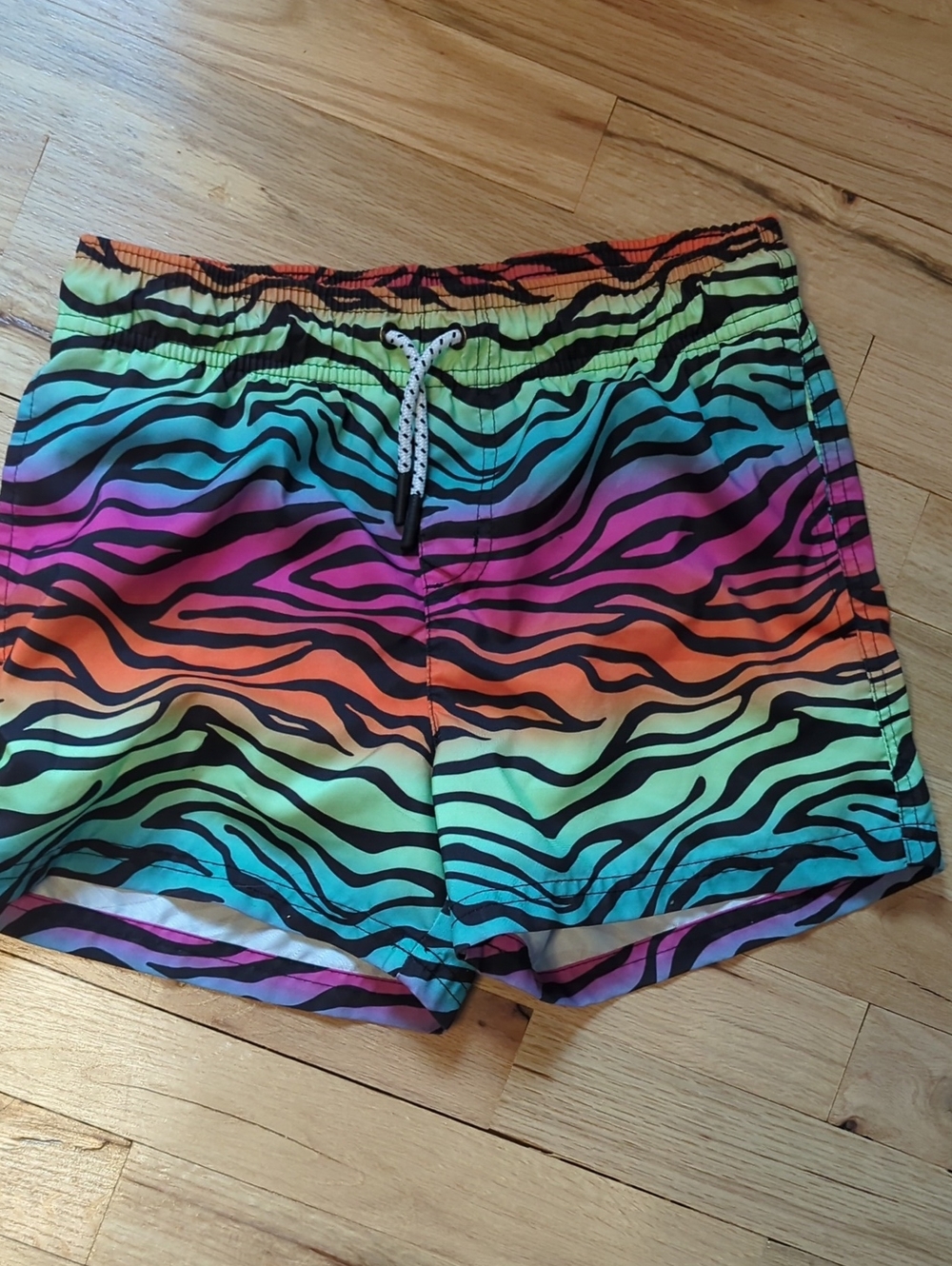 art class Multicolor Zebra Stripe Swim Shorts - Black Accent